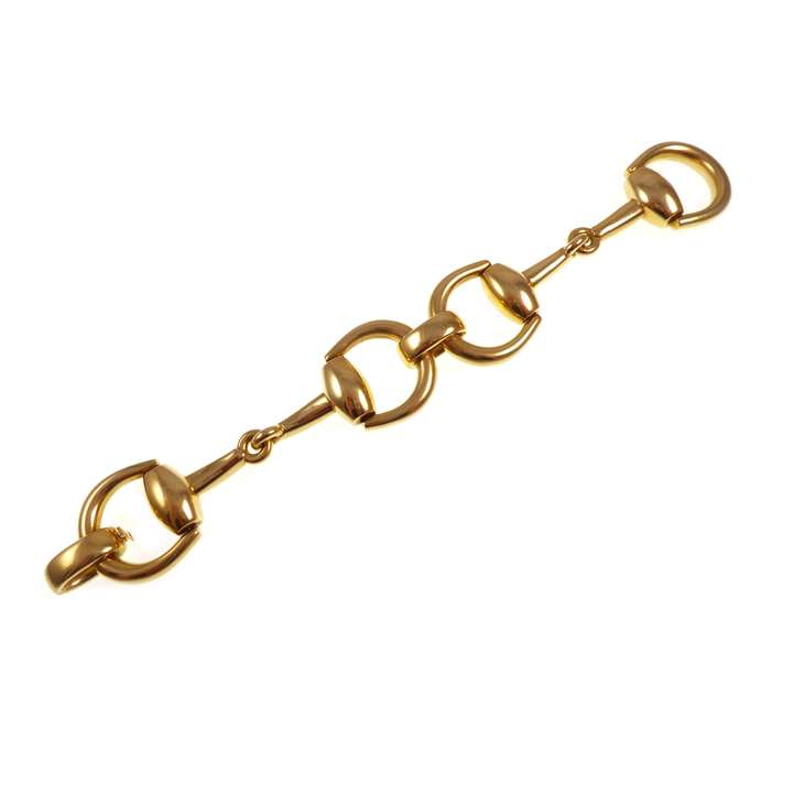 18ct gold bridal bit shaped link bracelet